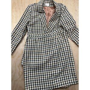 VTG‎ Jessica Scott Emporium 80s Career Tweed Wool Blazer Plaid Pencil Skirt 14 M